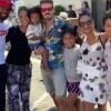 M. Pokora et Christina Milian en famille au festival de salsa d'Oxnard en Californie le 27 juillet 2019.