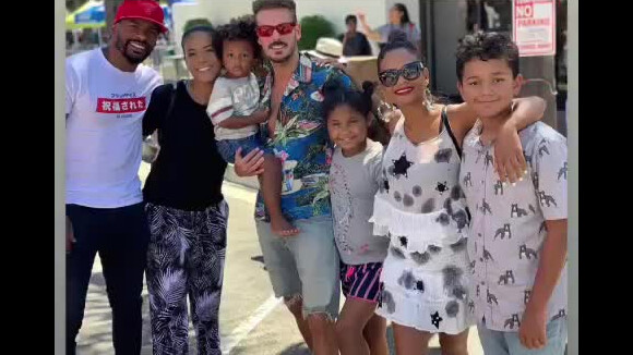 M. Pokora et Christina Milian en famille au festival de salsa d'Oxnard en Californie le 27 juillet 2019.