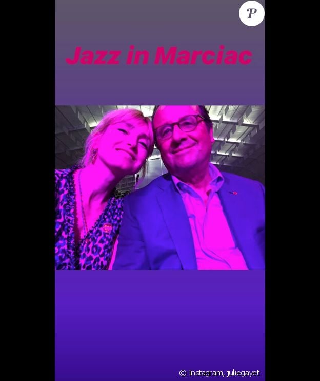 Julie Gayet et François Hollande lors du festival Jazz in Marciac, le 28 juillet 2019.
