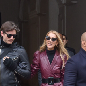 Céline Dion et Pepe Munoz sont de retour à l'hôtel, Le Crillon, à Paris, après leur visite chez Givenchy. Le 24 janvier 2019