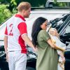 Le prince Harry, duc de Sussex, Meghan Markle, duchesse de Sussex et leur fils Archie Harrison Mountbatten-Windsor lors d'un match de polo de bienfaisance King Power Royal Charity Polo Day à Wokinghan, comté de Berkshire, Royaume Uni, le 10 juillet 2019.