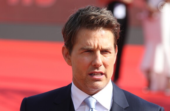 Tom Cruise à l'avant-première mondiale de "Mission: Impossible Fallout" sur la place du Trocadéro à Paris, le 12 juillet 2018. © Coadic Guirec-Denis Guignebourg/Bestimage