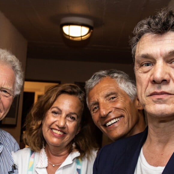 Exclusif - Mélanie Page, Robert Namias et sa femme Anne Barrère, Nagui et Marc Lavoine - Concert de Marc Lavoine pour l'ouverture du Festival de Ramatuelle, le 1er août 2019