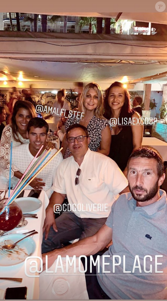 Karine Ferri et son mari Yohann Gourcuff passent de belles vacances à Cannes. Août 2019.