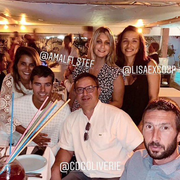 Karine Ferri et son mari Yohann Gourcuff passent de belles vacances à Cannes. Août 2019.