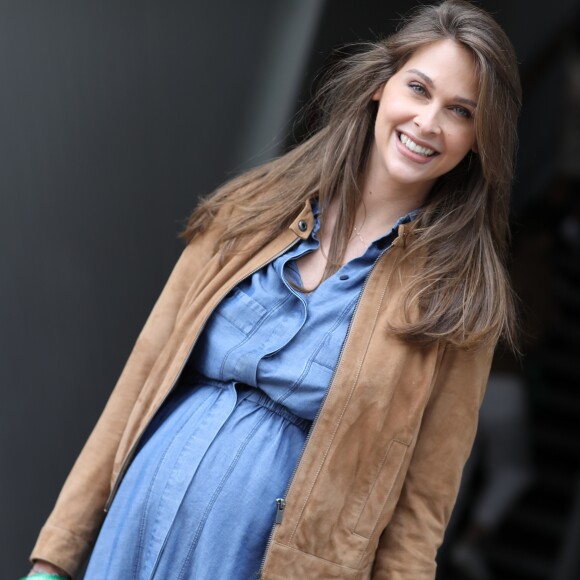 Ophélie Meunier (enceinte) - Célébrités dans le village des internationaux de France de tennis de Roland Garros à Paris, France, le 8 juin 2019. ©Jacovides-Moreau / Bestimage