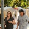 Exclusif - Danny Trejo et sa femme Debbie Shreve se baladent sous le soleil de Rio de Janeiro accompagnés de leur garde du corps au Brésil, le 20 mars 2019.