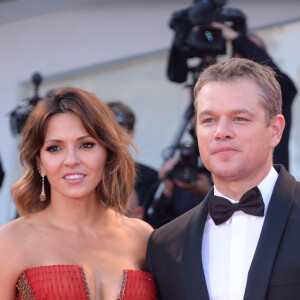 Matt Damon et sa femme Luciana Barroso - Première du film Downsizing lors de la cérémonie d'ouverture du 74ème festival de Venise le 30 aout 2017.