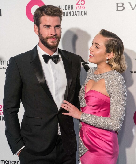 Liam Hemsworth, Miley Cyrus à la 26ème édition de la soirée "Elton John AIDS Foundation Oscar Party" 2018 à West Hollywood le 4 mars 2018.