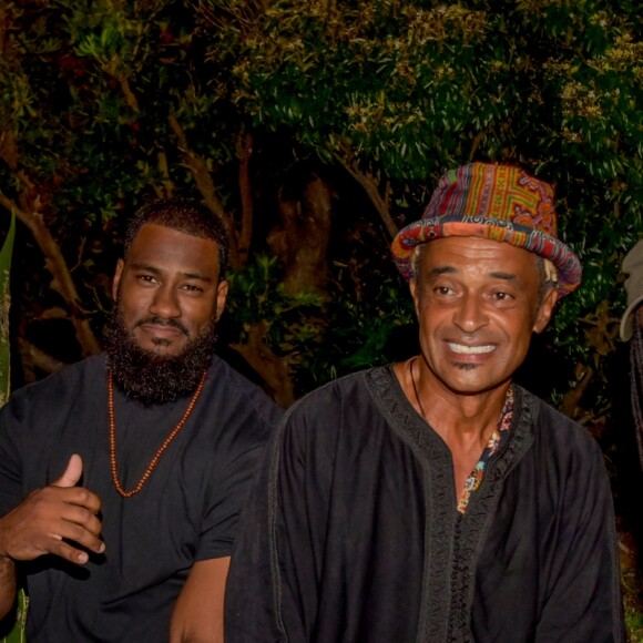 Exclusif - Joël Netry, Yannick Noah et guest lors de la soirée d'ouverture du St-Barth Family Festival 2019 au restaurant "Le Ti' St Barth" sur l'île de Saint-Barthélemy, Antilles française, France, le 8 août 2019. © Xavier Merchet-Thau/PhotoStBarth/Bestimage