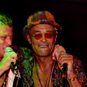 Exclusif - Don Soley et Yannick Noah lors de la soirée d'ouverture du St-Barth Family Festival 2019 au restaurant "Le Ti' St Barth" sur l'île de Saint-Barthélemy, Antilles française, France, le 8 août 2019. © Xavier Merchet-Thau/PhotoStBarth/Bestimage