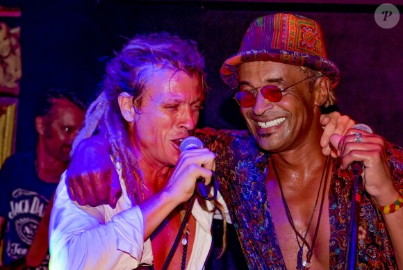 Exclusif - Don Soley et Yannick Noah lors de la soirée d'ouverture du St-Barth Family Festival 2019 au restaurant "Le Ti' St Barth" sur l'île de Saint-Barthélemy, Antilles française, France, le 8 août 2019. © Xavier Merchet-Thau/PhotoStBarth/Bestimage