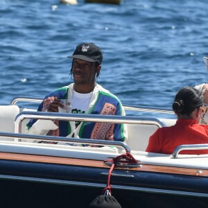 Kylie Jenner, Travis Scott et leur fille Stormi arrivent à l'Hôtel du Cap-Eden-Roc à Antibes. Le 14 août 2019.