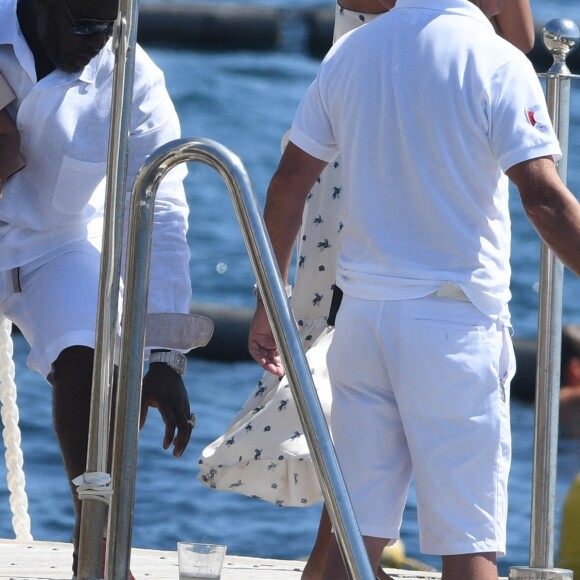 Kylie Jenner, Travis Scott et leur fille Stormi arrivent à l'Hôtel du Cap-Eden-Roc à Antibes. Le 14 août 2019.