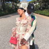 Kylie Jenner, Travis Scott et leur fille Stormi à l'Hôtel du Cap-Eden-Roc à Antibes. Le 14 août 2019.