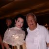 Exclusif - Lamia Khashoggi et Massimo Gargia lors de l'anniversaire de Massimo Gargia (79 ans) à l'hôtel de Paris Saint-Tropez, Côte d'Azur, France, le 20 août 2019. © Rachid Bellak/Bestimage