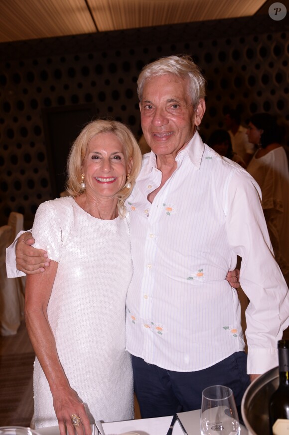 Exclusif - Jamie McCourt (ambassadrice des Etats-Unis en France) et Simon Reuben lors de l'anniversaire de Massimo Gargia (79 ans) à l'hôtel de Paris Saint-Tropez, Côte d'Azur, France, le 20 août 2019. © Rachid Bellak/Bestimage