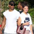 Exclusif - Katie Holmes et son compagnon Jamie Foxx sont allés à leur cours de gym en amoureux à Atlanta. Le 17 septembre 2018.