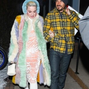 Katy Perry et Orlando Bloom arrivent au restaurant Matsuhisa dans la station de Aspen le 2 janvier 2019.