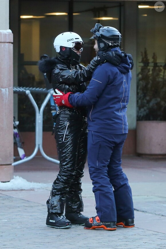 Orlando Bloom et sa compagne Katy Perry font du ski à Aspen, le 2 janvier 2019.