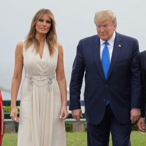 Le président des Etats-Unis Donald Trump et sa femme la Première Dame Melania Trump lors de l'accueil informel au sommet du G7 à Biarritz, France, le 24 août 2019. © Thibaud Moritz/Pool/Bestimage