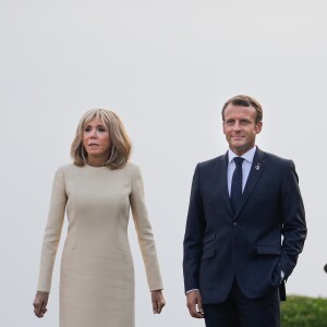 Le président français Emmanuel Macron et sa femme la Première Dame Brigitte Macron lors de l'accueil informel au sommet du G7 à Biarritz, France, le 24 août 2019. © Thibaud Moritz/Pool/Bestimage