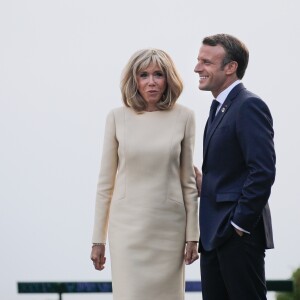 Le président français Emmanuel Macron et sa femme la Première Dame Brigitte Macron lors de l'accueil informel au sommet du G7 à Biarritz, France, le 24 août 2019. © Thibaud Moritz/Pool/Bestimage