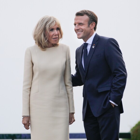 Le président français Emmanuel Macron et sa femme la Première Dame Brigitte Macron lors de l'accueil informel au sommet du G7 à Biarritz, France, le 24 août 2019. © Thibaud Moritz/Pool/Bestimage