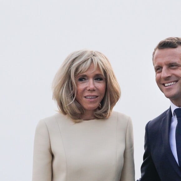 Le président français Emmanuel Macron et sa femme la Première Dame Brigitte Macron lors de l'accueil informel au sommet du G7 à Biarritz, France, le 24 août 2019. © Thibaud Moritz/Pool/Bestimage