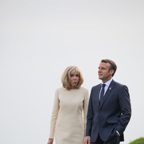 Le président français Emmanuel Macron et sa femme la Première Dame Brigitte Macron lors de l'accueil informel au sommet du G7 à Biarritz, France, le 24 août 2019. © Thibaud Moritz/Pool/Bestimage