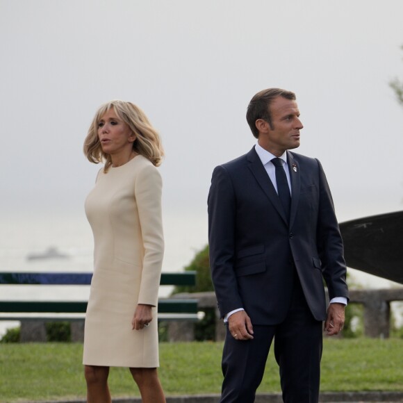 Le président français Emmanuel Macron et sa femme la Première Dame Brigitte Macron lors de l'accueil informel au sommet du G7 à Biarritz, France, le 24 août 2019. © Thibaud Moritz/Pool/Bestimage