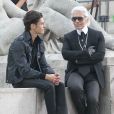 Baptiste Giabiconi et Karl Lagerfeld à Paris. Septembre 2010.