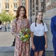 La princesse Mary de Danemark lors de l'opération "World Hour 2019" à la mairie de Copenhague le 26 août 2019.