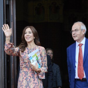 La princesse Mary de Danemark lors de l'opération "World Hour 2019" à la mairie de Copenhague le 26 août 2019.