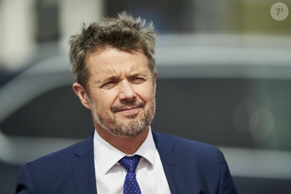 Le prince Frederik de Danemark inaugurait un parc d'éoliennes offshore à Hvide Sande le 22 août 2019.