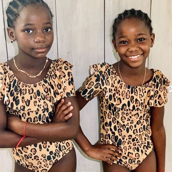 Estere et Stella, les filles jumelles de Madonna. Juillet 2019.