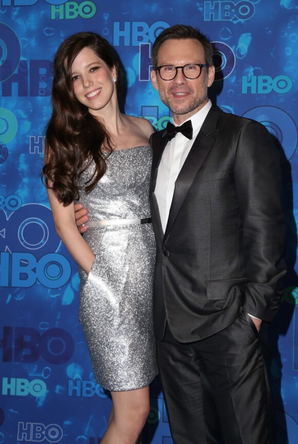 Christian Slater et sa femme Brittany Lopez - Soirée HBO afterparty des Emmy Awards 2016 au Pacific Design Center à Los Angeles le 19 septembre 2016.