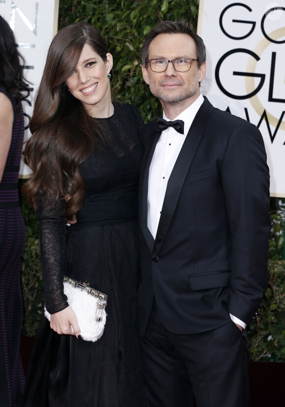 Christian Slater et sa femme Brittany Lopez - La 73e cérémonie annuelle des Golden Globe Awards à Beverly Hills, le 10 janvier 2016. © Olivier Borde/Bestimage