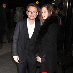 Christian Slater et sa femme Brittany Lopez - Première du film "Nymphomaniac" au Musée d'Art Moderne de New York, le 13 mars 2014.