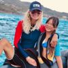 Laeticia Hallyday a fait de la plongée sous-marine avec sa fille Joy le 13 août 2019 à Saint-Barthélemy.