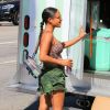 Exclusif - Christina Milian enceinte arrive avec sa fille Violet au Beignet Box Truck dans le quartier de Studio City à Los Angeles, le 30 août 2019.