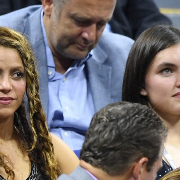 Shakira et Gerard Piqué dans les tribunes de l'US Open, à New York, le 4 septembre 2019, lors du match opposant Rafael Nadal à Diego Schwartzman. L'Espagnol s'est imposé en trois sets.