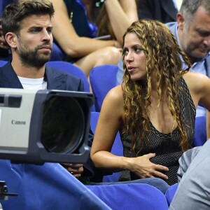 Shakira et Gerard Piqué dans les tribunes de l'US Open, à New York, le 4 septembre 2019, lors du match opposant Rafael Nadal à Diego Schwartzman. L'Espagnol s'est imposé en trois sets.