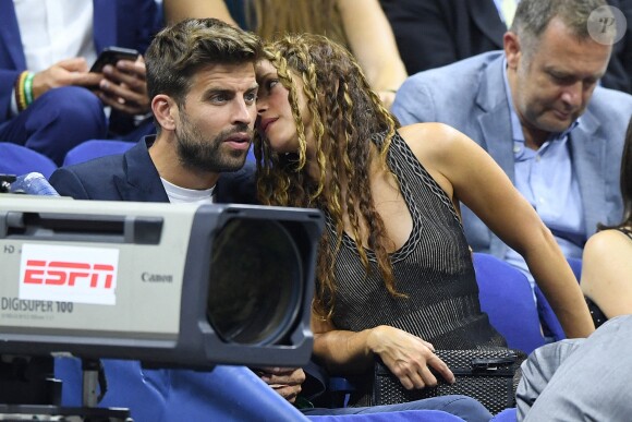 Shakira et Gerard Piqué dans les tribunes de l'US Open, à New York, le 4 septembre 2019, lors du match opposant Rafael Nadal à Diego Schwartzman. L'Espagnol s'est imposé en trois sets.