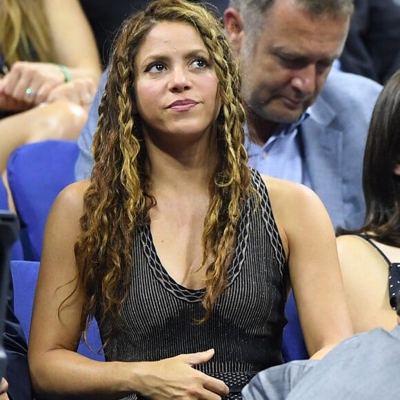 Shakira et Gerard Piqué dans les tribunes de l'US Open, à New York, le 4 septembre 2019, lors du match opposant Rafael Nadal à Diego Schwartzman. L'Espagnol s'est imposé en trois sets.
