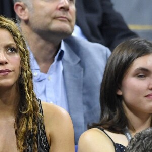 Shakira et Gerard Piqué dans les tribunes de l'US Open, à New York, le 4 septembre 2019, lors du match opposant Rafael Nadal à Diego Schwartzman. L'Espagnol s'est imposé en trois sets.