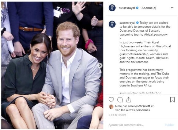Le Prince Harry et Meghan Markle vont débuter d'ici quelques semaine un grand voyage humanitaire en Afrique du Sud (septembre 2019).