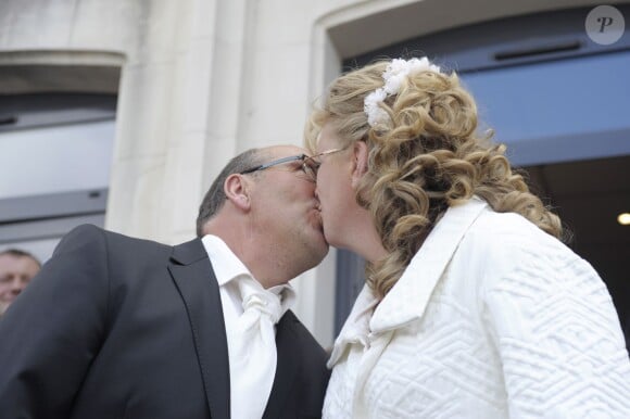 Exclusif - Mariage de Véronique et Thierry (L'amour est dans le pré, saison 9) à Valençay. Parmi les invités figuraient les anciens participants de l'émission. Le 23 mai 2015.