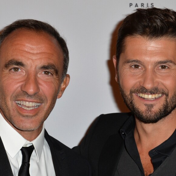 Nikos Aliagas et Christophe Beaugrand lors de la soirée d'inauguration de l'hôtel Les Jardins du Faubourg à Paris le 9 septembre 2019, nouvel établissement cinq étoiles au coeur du Triangle d'Or. © Veeren/Bestimage