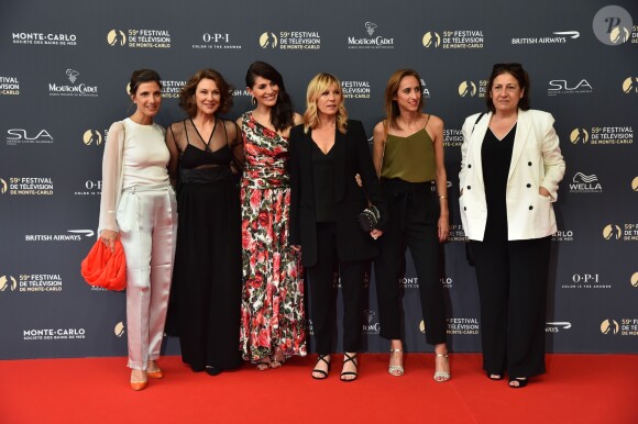 Valeria Cavalli, Caterina Murino, Mathilde Seigner à la 59ème édition du festival de télévision de Monte Carlo au Grimaldi forum à Monaco le 14 juin 2019. © Bruno Bebert / Bestimage